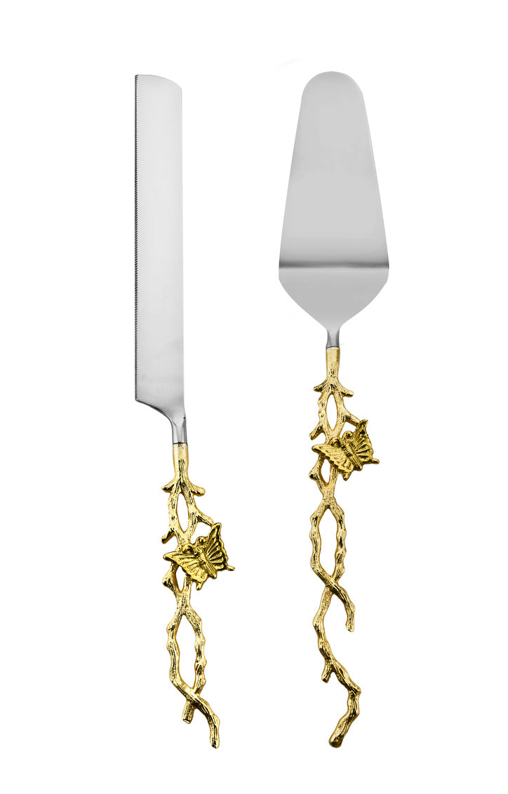 Picture of Godinger 50702 Butterfly Accent Cake Servers