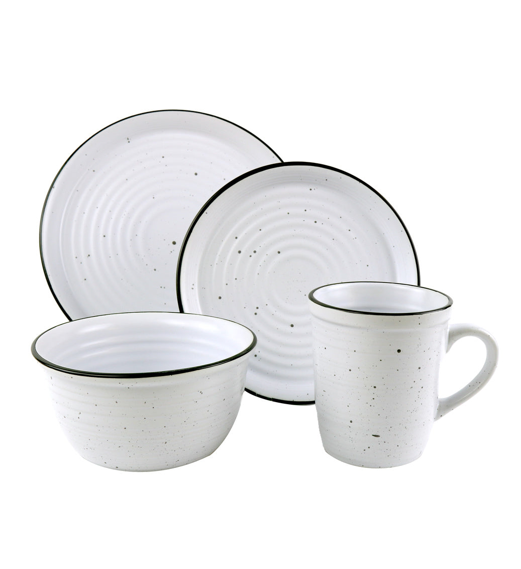 Bistro II Stoneware Dinnerware Set - 16 Piece