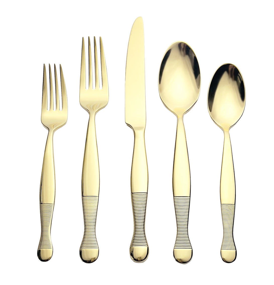 Corset Flatware Set, Champagne & Gold - 20 Piece