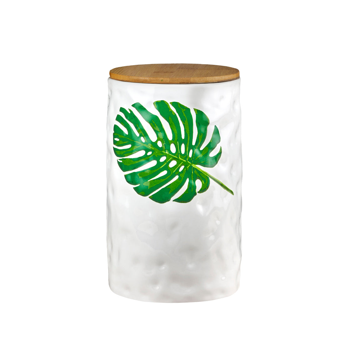 Palm Leaf Ceramic Cookie Jar