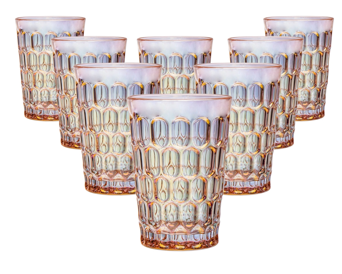 Rex High Ball Drinking Glasses, Pink - Set of 8