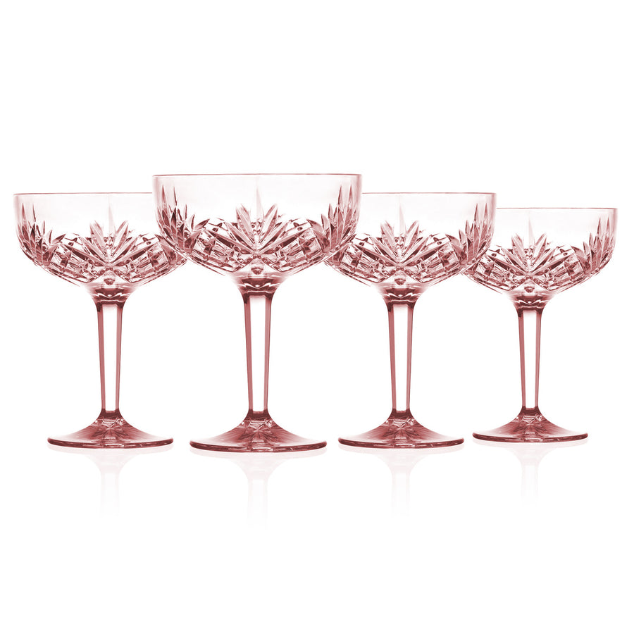 Picture of Godinger 64996 Dublin Acrylic Blush Champagne Coupe Glass - Set of 4