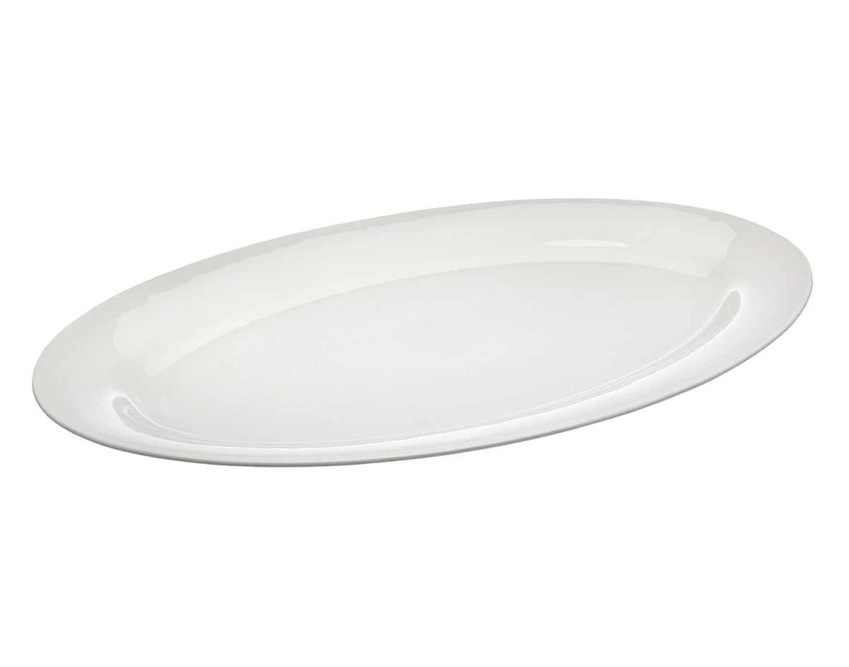 Elegant White China Oval Serving Tray - 14 in. - Classic Design