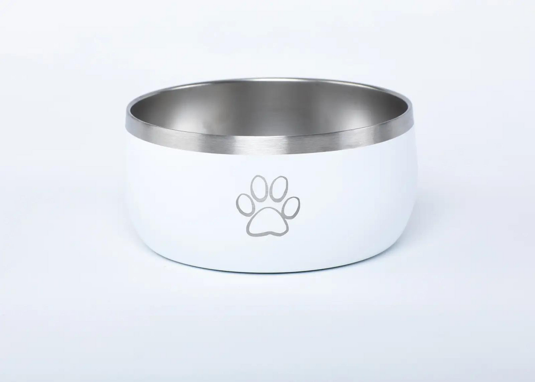 Picture of Good Life Gear SF7010 M White 34 oz Double Wall Stainless Steel Pet Bowl, Powder Coat White - Medium