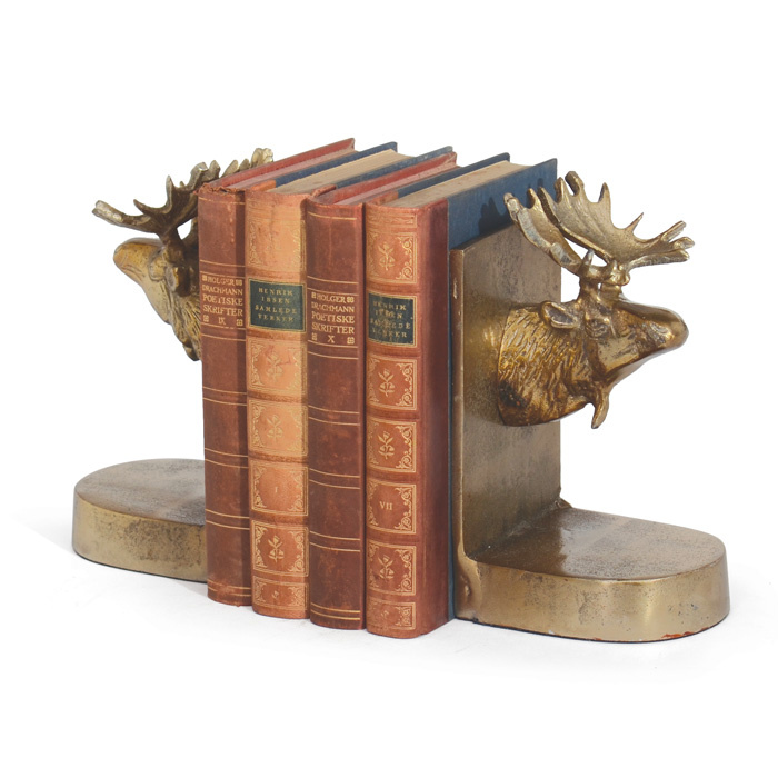 Picture of Go Home 20110 7 x 4 x 4 in. Pair of Moose Bookends&#44; Brushed