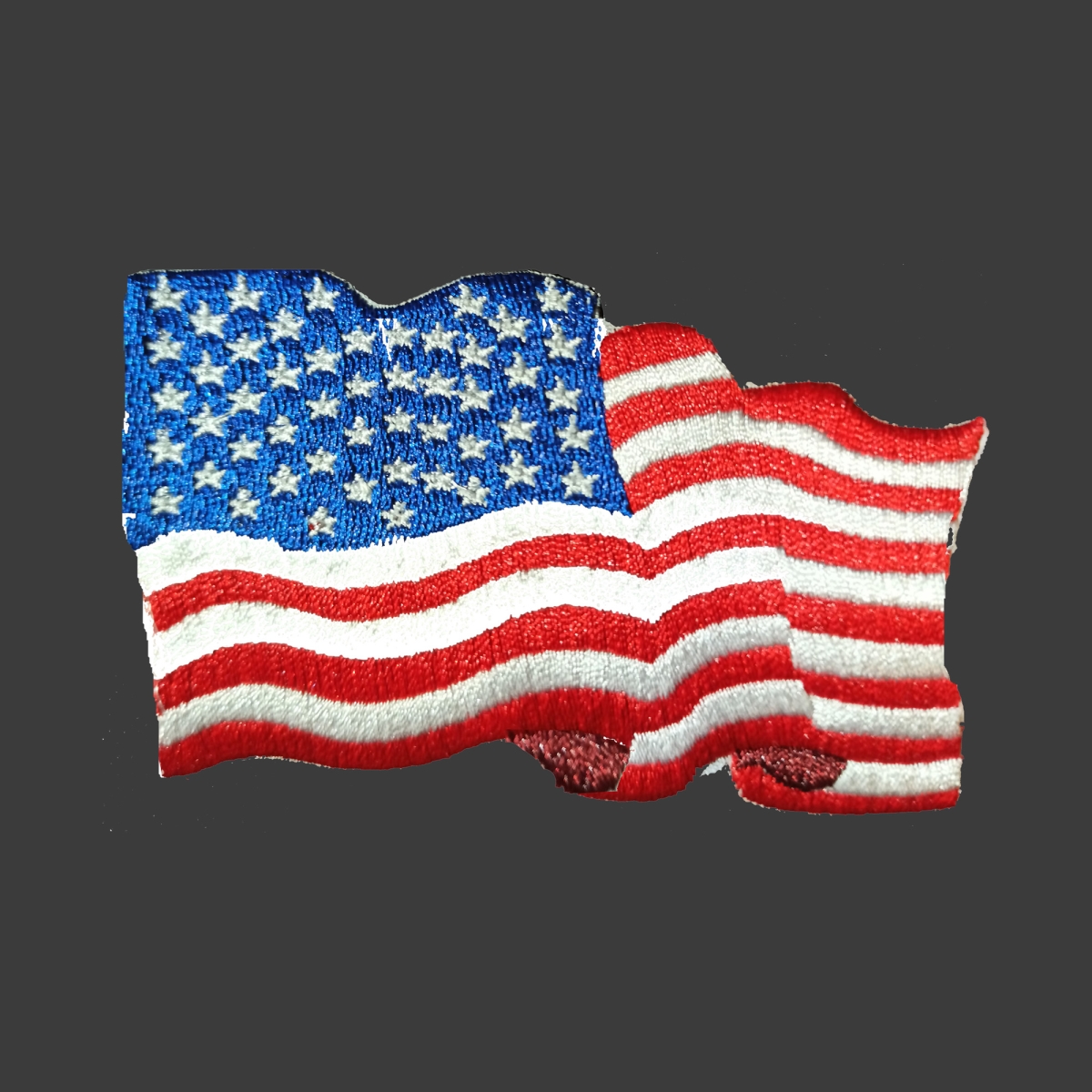 cloth hook and eye 703218 3.5 x 3 in. Sew-On 3D Waving USA Flag Embroidered Patch