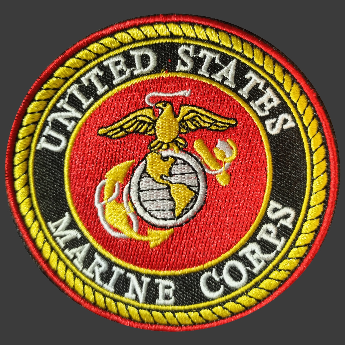 cloth hook and eye  3.5 in. Dia. United States Marine Corps Embroidered Patch