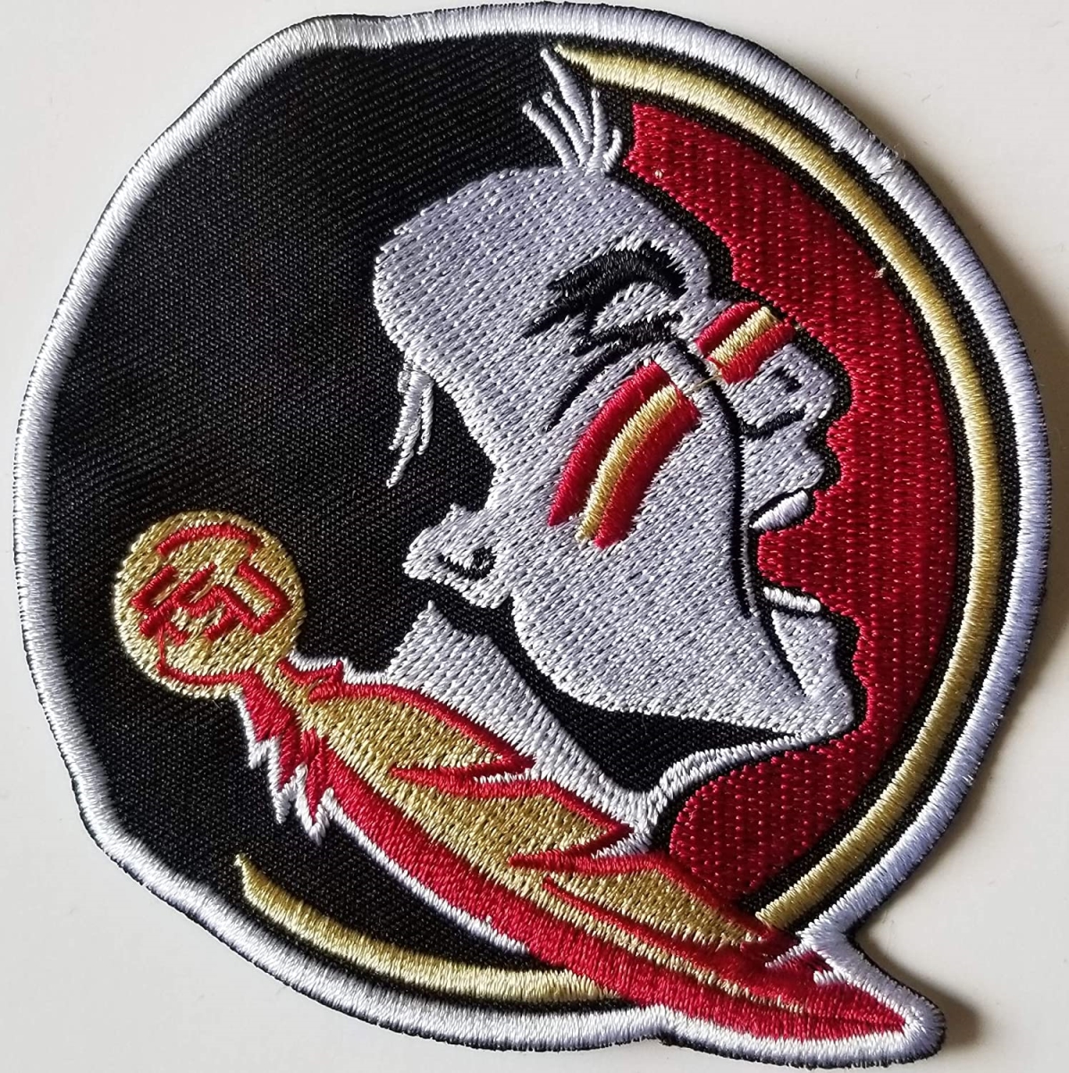 cloth hook and eye 0318-3 3.5 in. Dia. NCAA Florida State University Florida State Seminoles Embroidered Patch