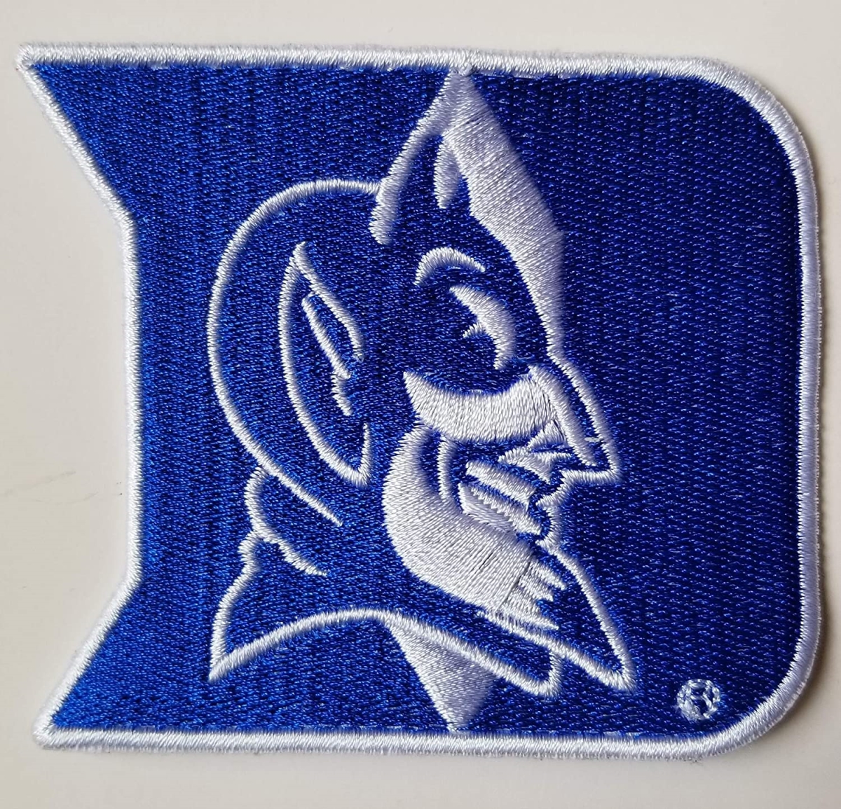 cloth hook and eye  3.5 x 3.5 in. NCAA Duke University Duke Blue Devils Embroidered Patch