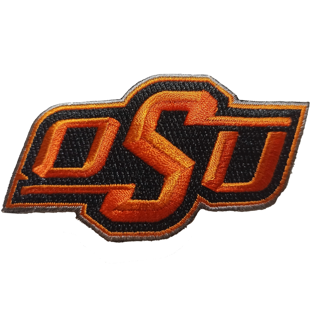 cloth hook and eye  3 x 2 in. NCAA Oklahoma State University Oklahoma State Cowboys Embroidered Patch