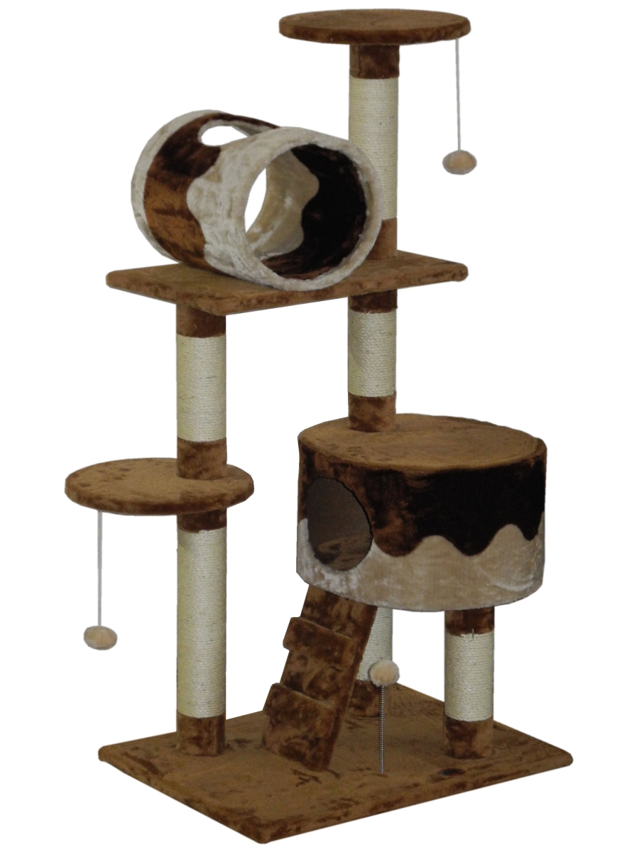 Picture of Go Pet Club F3010 Light Weight Economical Cat Tree Furniture - Beige & Brown