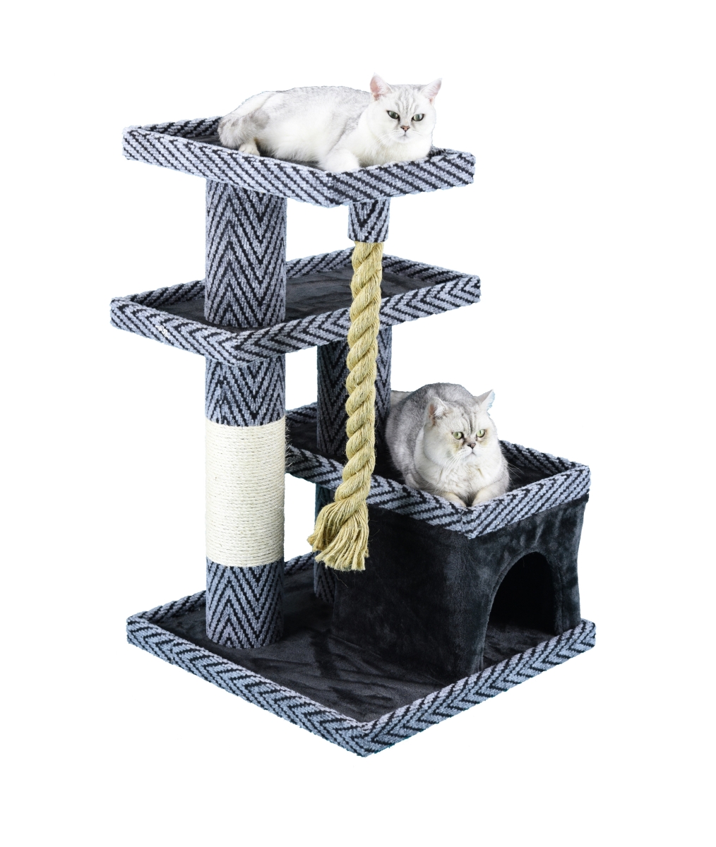 Picture of Go Pet Club LP-848 38 in. Sequoia Cat Tree Condo House with Jungle Rope & Sisal Scratching Post