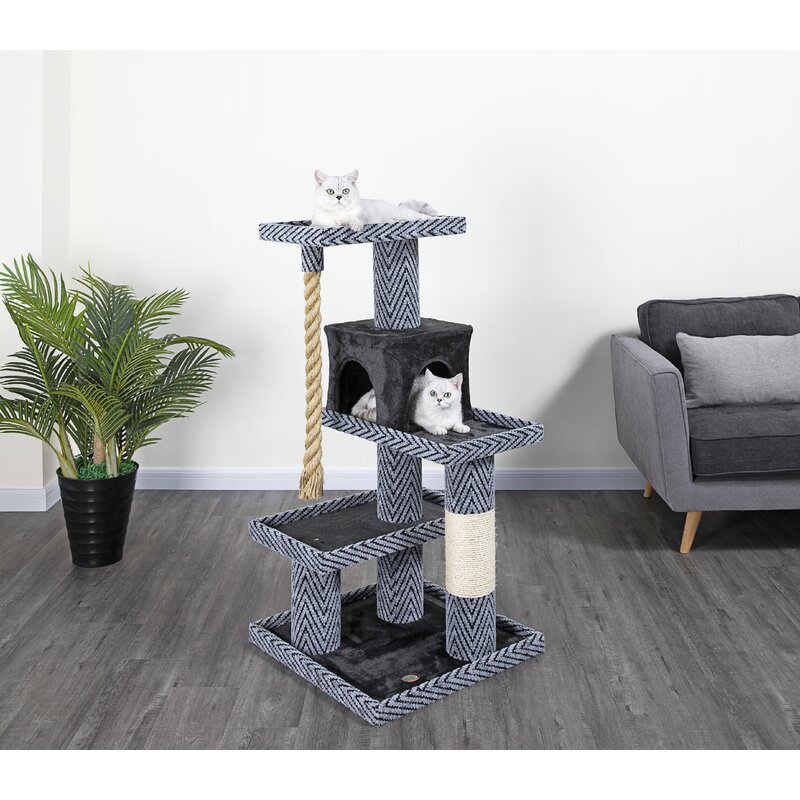 Picture of Go Pet Club LP-852 49.5 in. Sequoia Cat Tree Condo House with Jungle Rope & Sisal Scratching Post