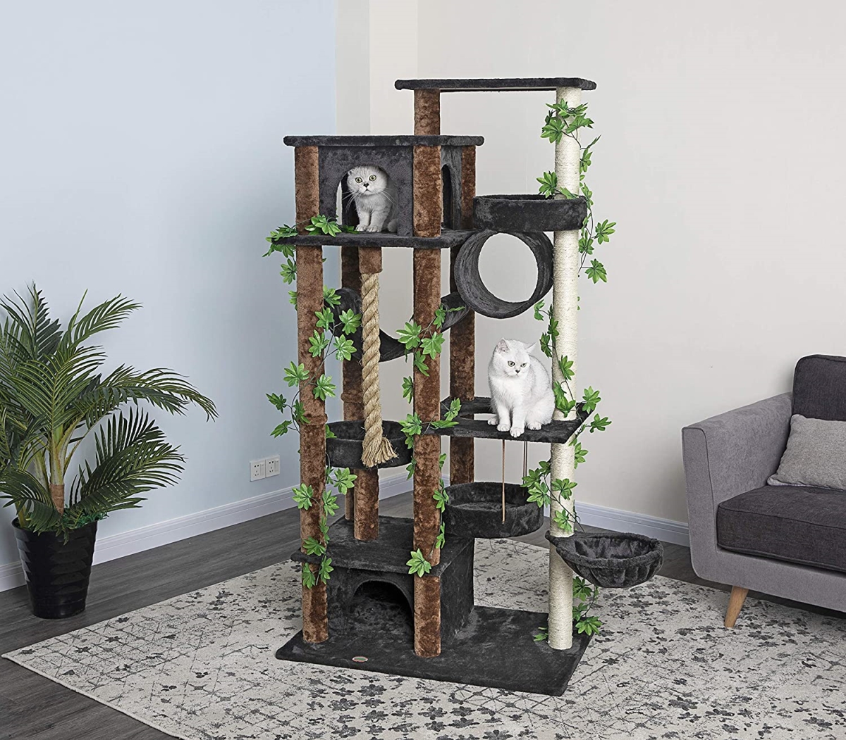 Picture of Go Pet Club F2097 70 in. Forest Cat Tree House Furniture with Leaves