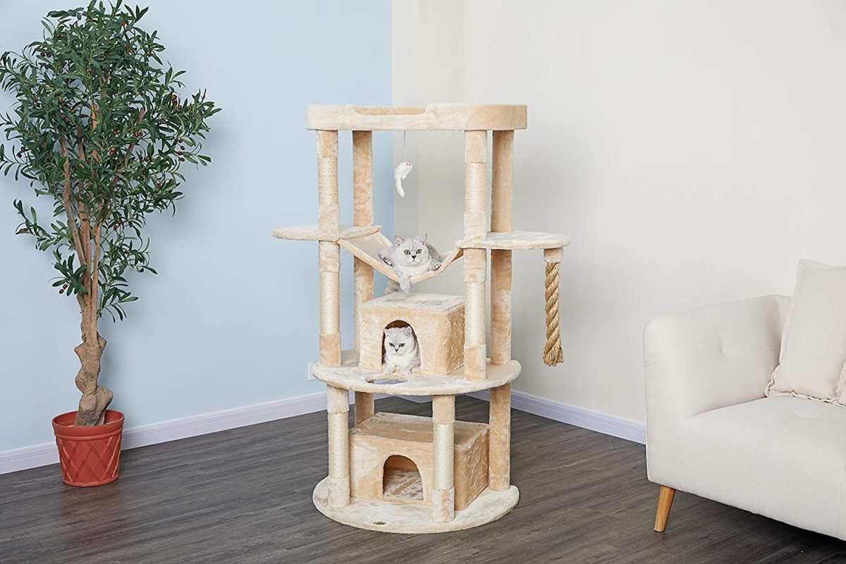 Picture of Go Pet Club F820 60 in. 3 in. dia. Jungle Rope Cat Tree Scratcher House with Sisal Covered Posts, Beige