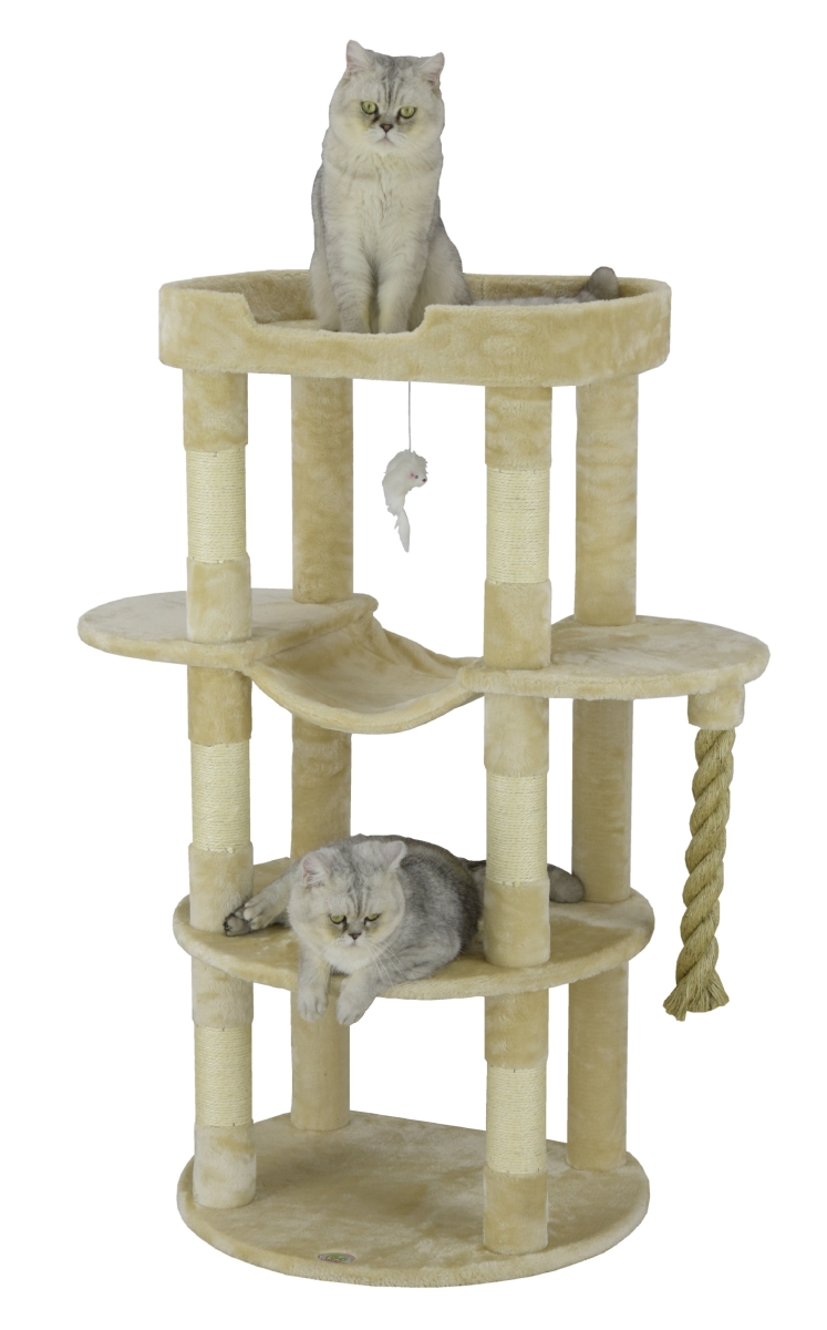 Picture of Go Pet Club F822 46 in. Jungle Rope Cat Tree Scratcher House with Sisal Covered Posts&#44; Beige