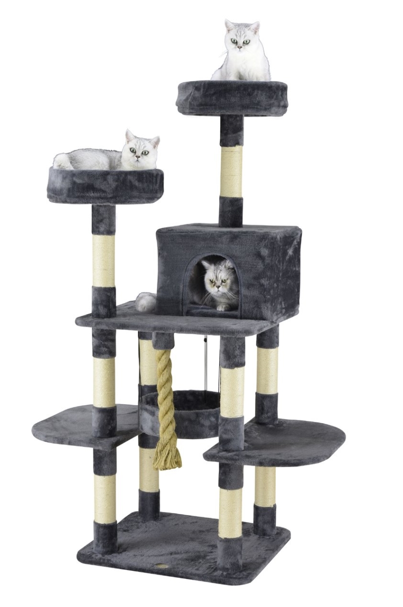 Picture of Go Pet Club F827 61.5 in. Jungle Rope Cat Tree with Sisal Covered Posts&#44; Slate Gray