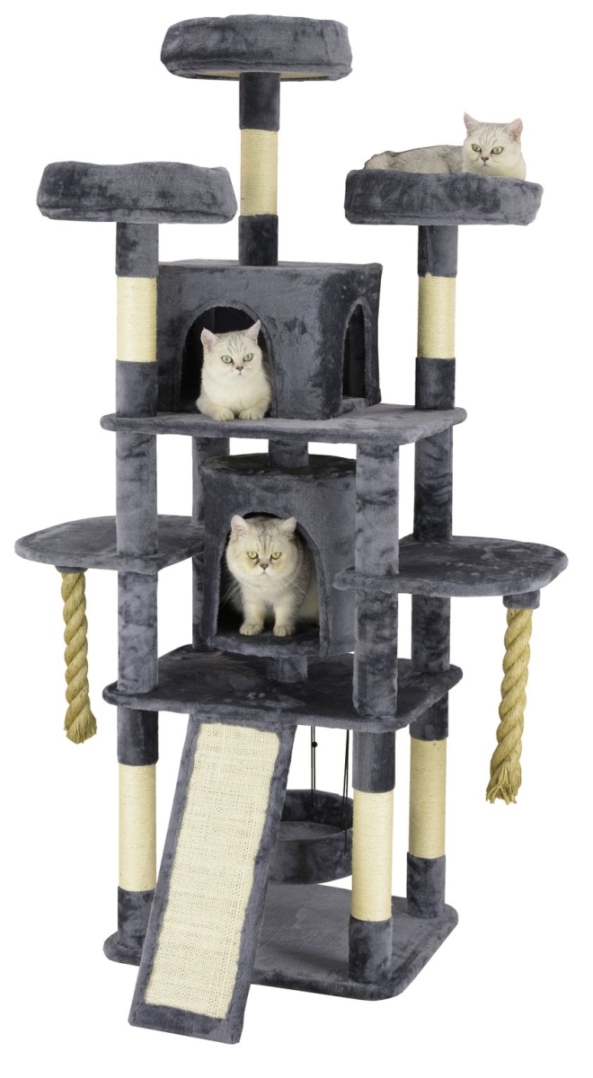Picture of Go Pet Club F829 70 in. Jungle Rope Cat Tree House with Sisal Covered Scratchers&#44; Slate Grey