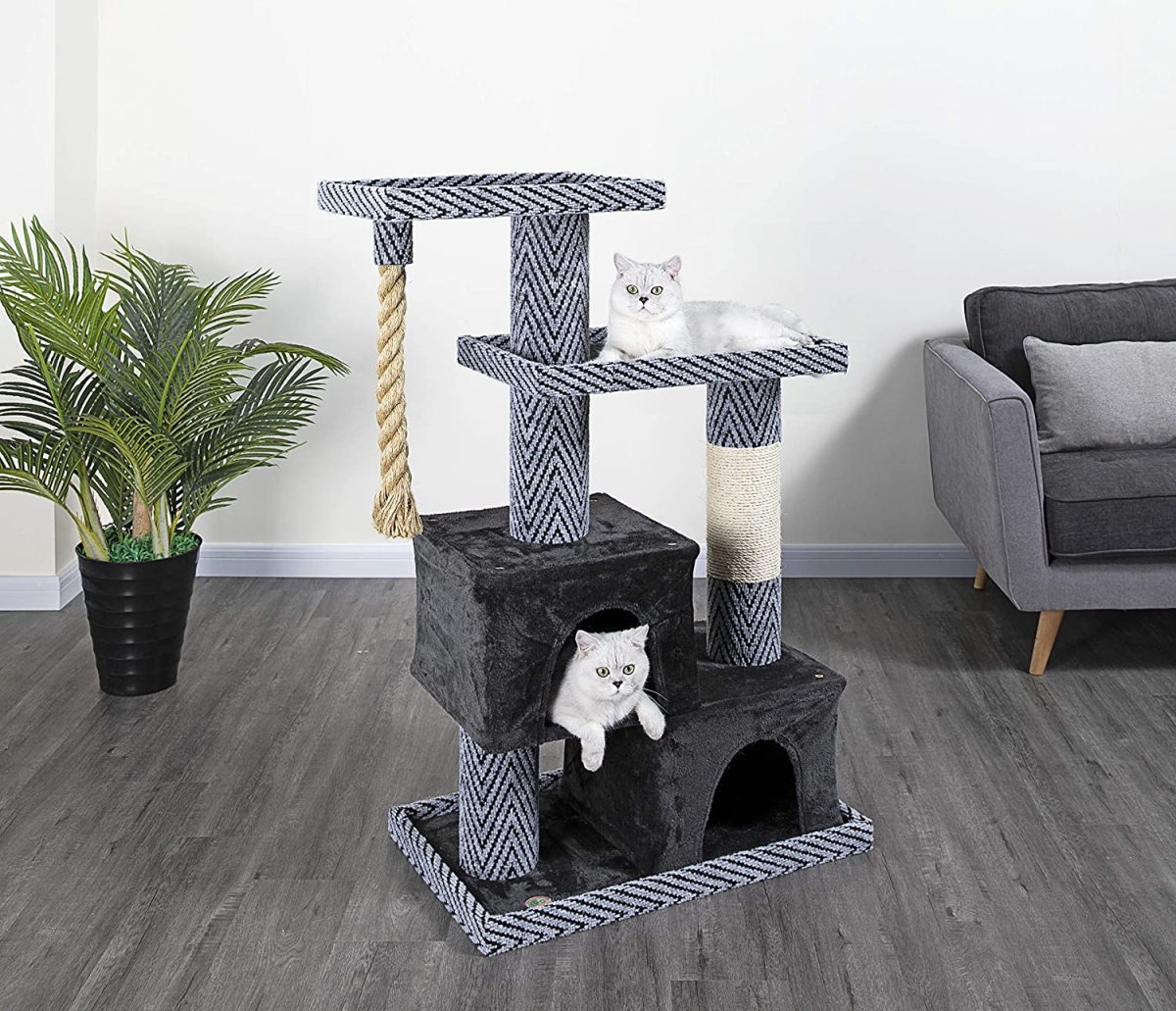 Picture of Go Pet Club LP-853 49 in. Sequoia Cat Tree House with Jungle Rope & Sisal Scratching Post