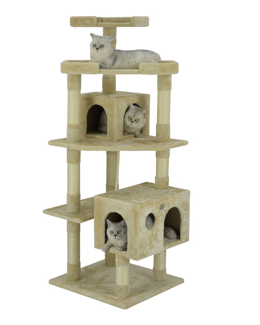 Picture of Go Pet Club F2026 60 in. Cat Tree House with Sisal Scratching Posts, Beige