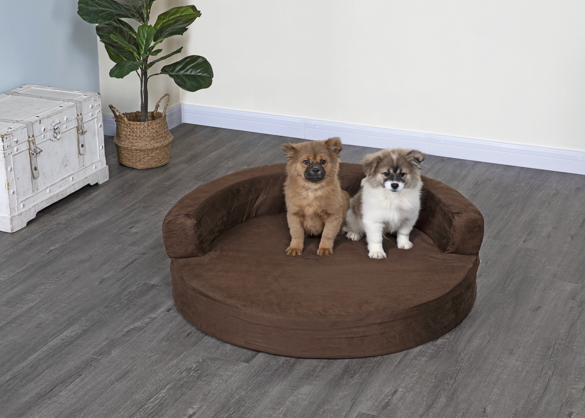Picture of Go Pet Club KK-36 Memory Foam Bed with Bolster & Removable Waterproof Cover&#44; Multi Color