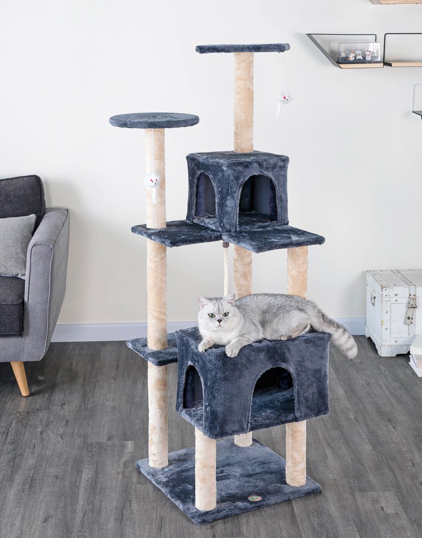 Picture of Go Pet Club F725 61 in. Kitten Cat Tree House&#44; Gray