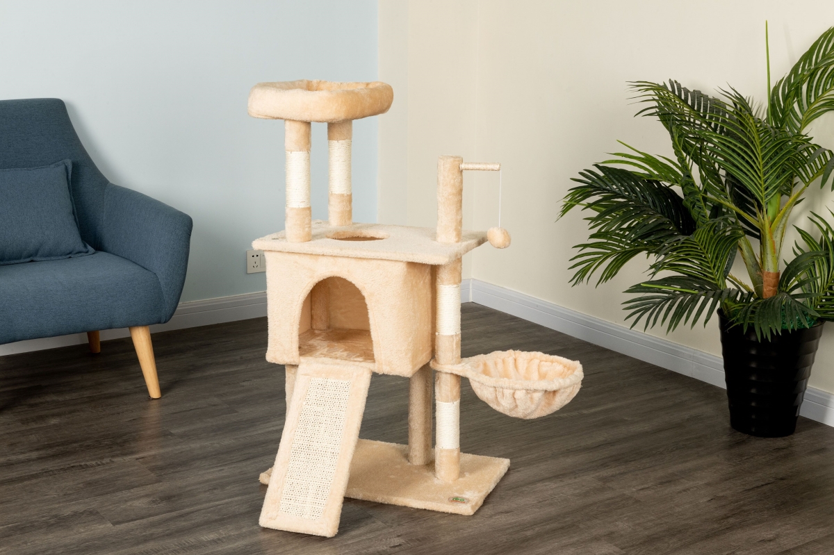 Picture of Go Pet Club FS802 Everyday Value 38in Three Level Cat Tree Tower&#44; Beige