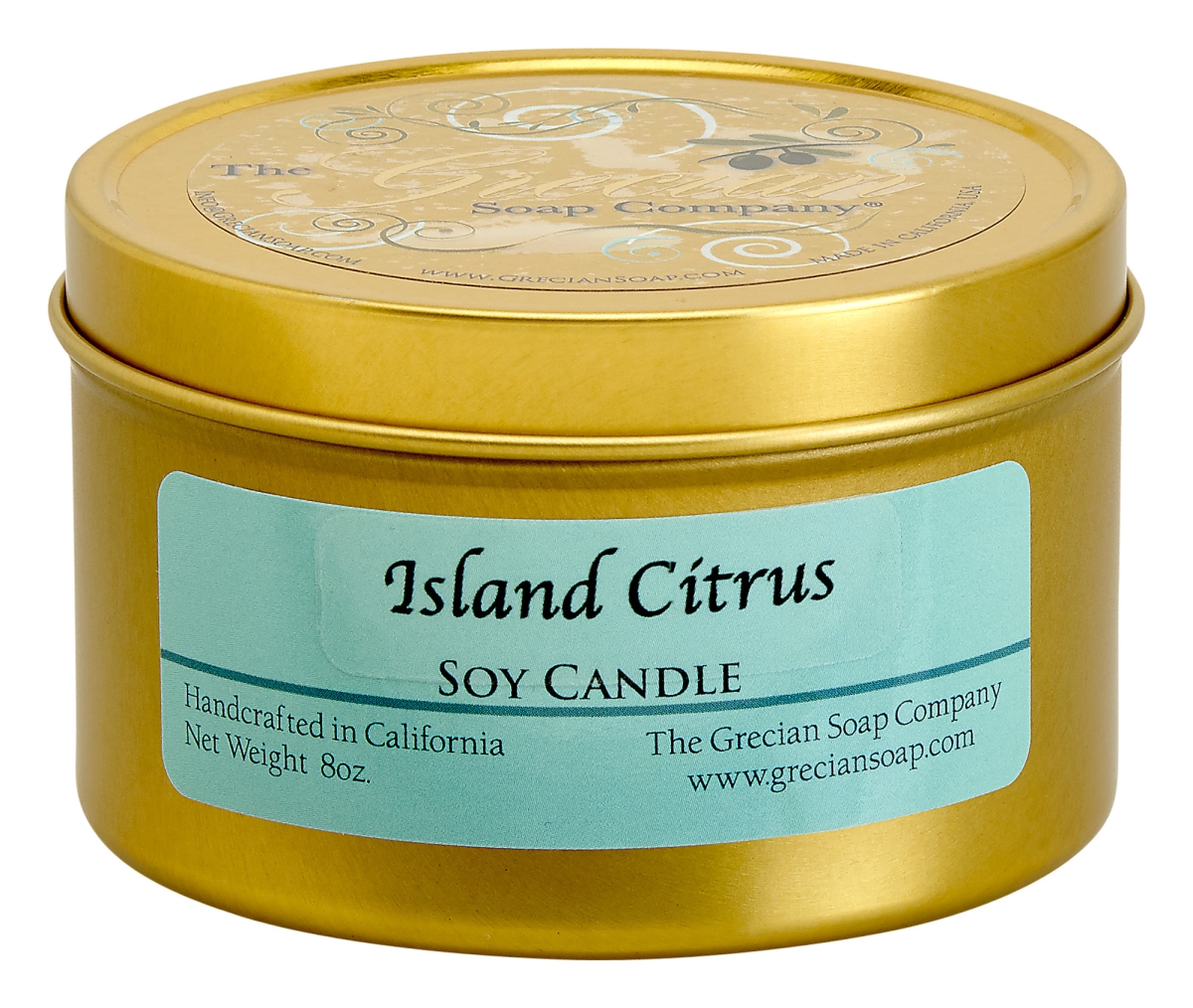 Picture of Greciansoap CAN-13 8 oz Island Citrus Hand Poured Soy Candles