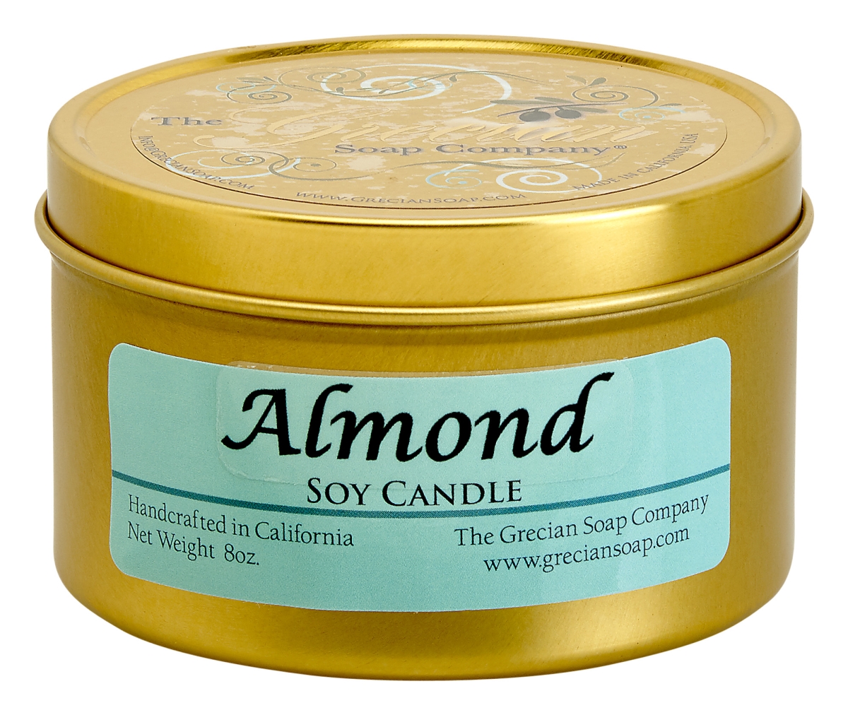 Picture of Greciansoap CAN-01 8 oz Almond Hand Poured Soy Candles