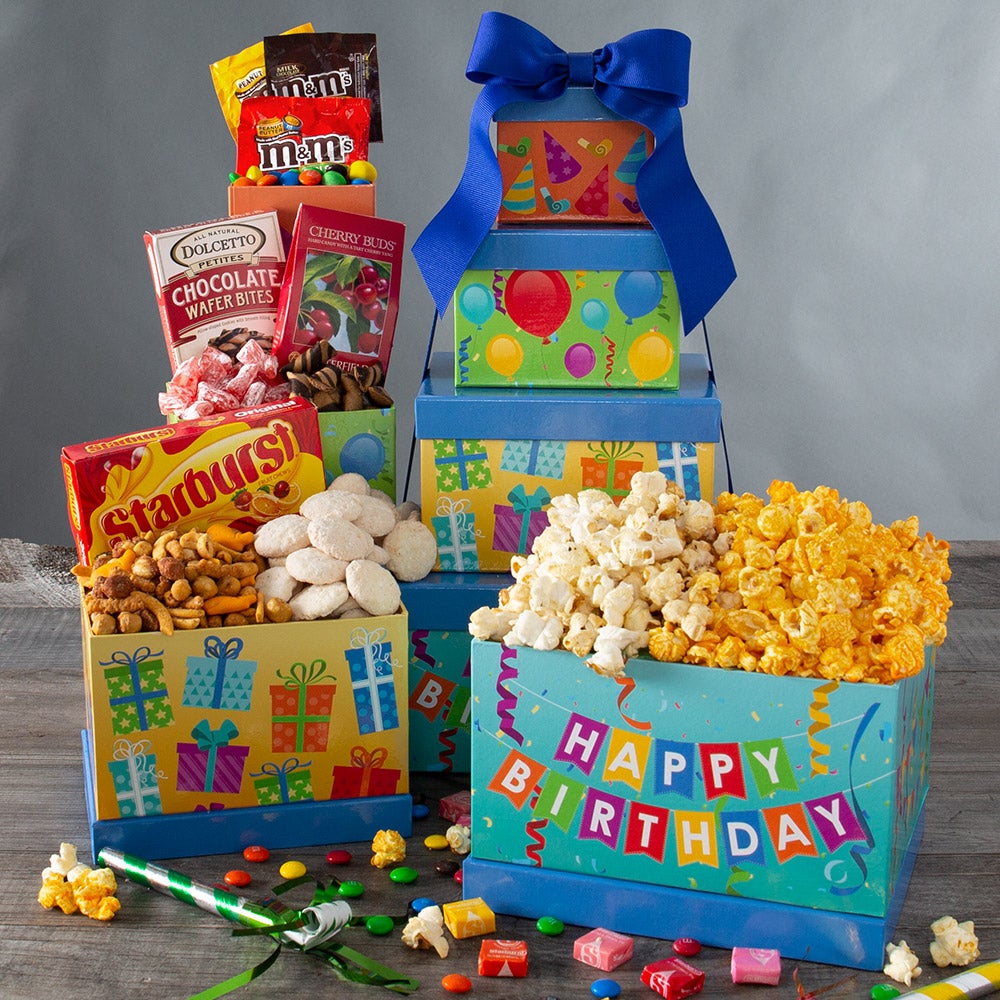 Picture of Gourmet Gift Baskets 6803 Happy Birthday Gift Tower