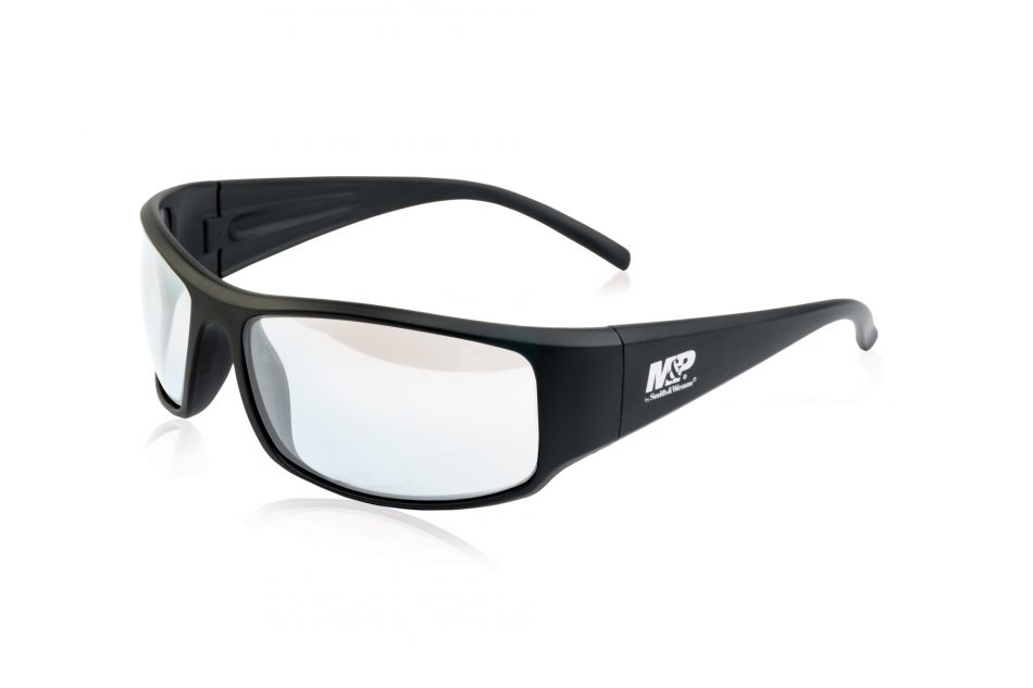 M & P Thunderbolt Shooting Glasses, Black Frame Clear Mirror Lens