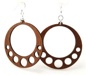 Picture of Green Tree Jewelry 1064 1.9 x 1.8 in. Hanging Circle Earrings&#44; Brown