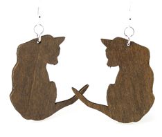 Picture of Green Tree Jewelry 1092 1.7 x 1.6 in. Cat Silhouette Earrings&#44; Brown
