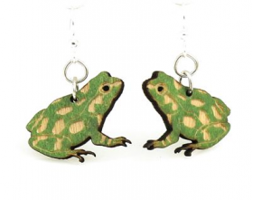 Picture of Green Tree Jewelry 1096 0.8 x 0.9 in. Frog Earrings&#44; Kelly Green