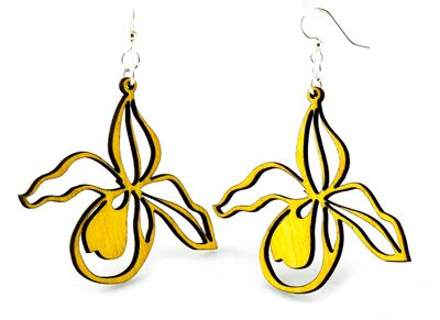 Picture of Green Tree Jewelry 1070 1.9 x 2.1 in. Orchid Earrings&#44; Lemon Yellow