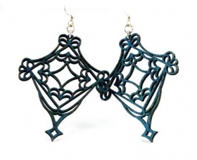 Picture of Green Tree Jewelry 1141 2.2 x 1.7 in. Fretwork Earrings&#44; Teal
