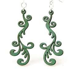 Picture of Green Tree Jewelry 1156 2 x 0.9 in. Hollander Earrings&#44; Kelly Green