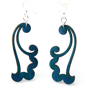 Picture of Green Tree Jewelry 1171 2 x 0.9 in. Wind Blowing Earrings&#44; Teal