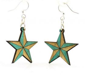 Picture of Green Tree Jewelry 1183 1.1 x 1.1 in. Nautical Star Earrings&#44; Teal