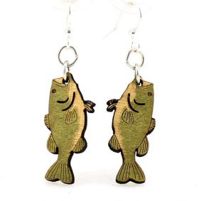Picture of Green Tree Jewelry 1188 1.110 x 0.500 in. Bass Fish Earrings&#44; Apple Green