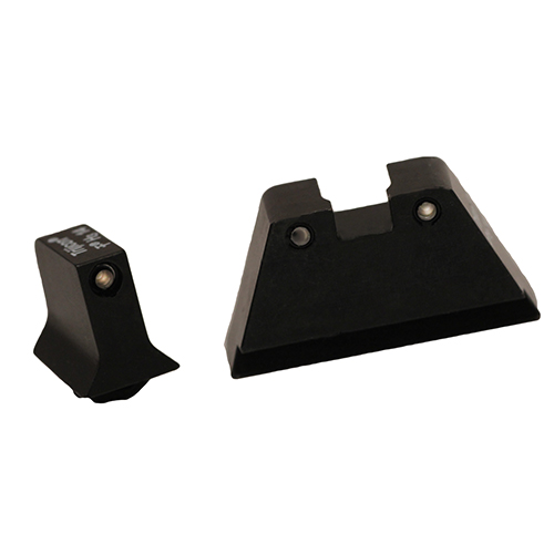 Trijicon® Suppressor/Optic Height Sights - Glock Large Frames GL204-C-600698 in Front Black Outline/green Tritium