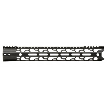 F-15-ML-O2-308-2.06 1.75 in. Dia. M-Lok O2 Lite Free Float Forend, Black