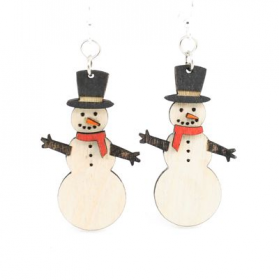 Picture of Green Tree Jewelry 1494 1.6 x 1.1 in. Snowman Earrings&#44; Assorted