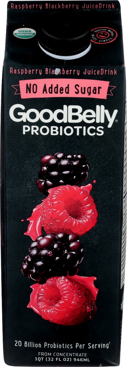 Picture of Good Belly KHCH00469429 No Added Sugar Raspberry Blackberry Juice&#44; 32 oz