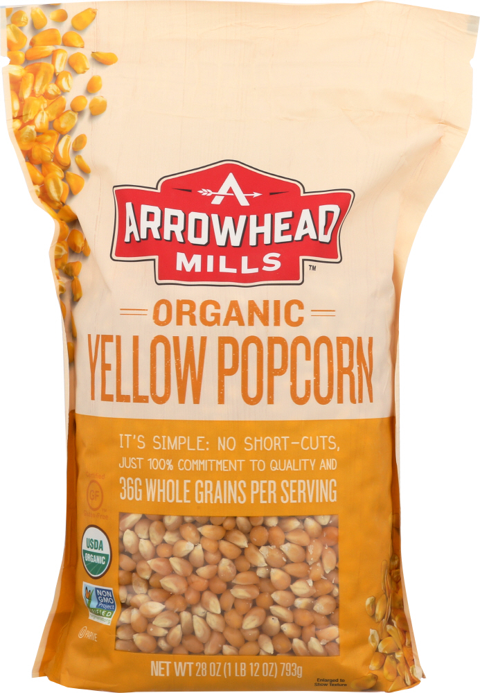 Picture of Arrowhead Mills KHFM00788224 28 oz Organic Yellow Popcorn