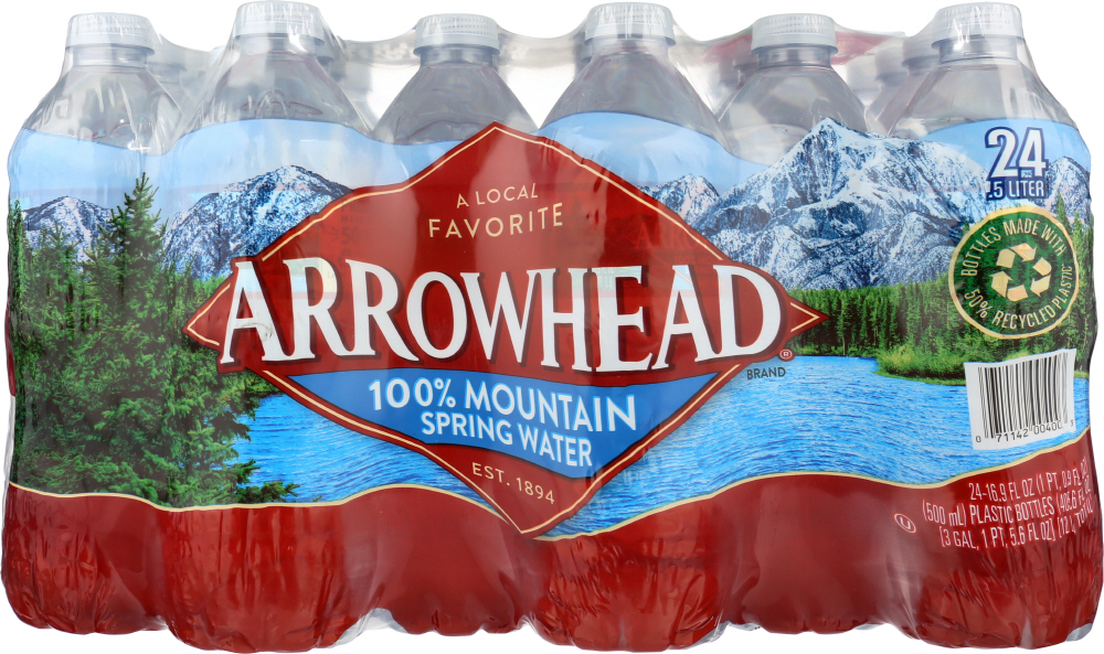 Picture of Arrowhead Water KHCH00098293 0.5 Litre 100 Percent Mountain Spring Water - 24 Count