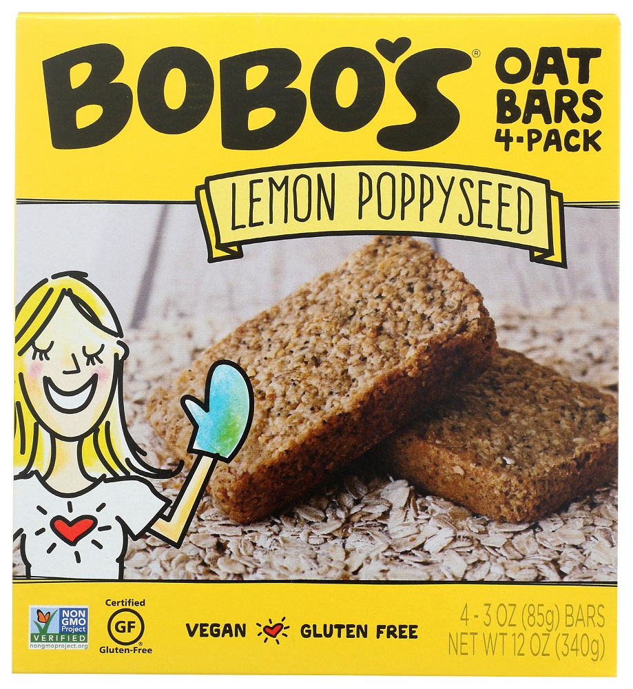 Picture of Bobos Oat Bars KHLV00349947 12 oz Lemon Poppyseed Oat Bars - Pack of 4