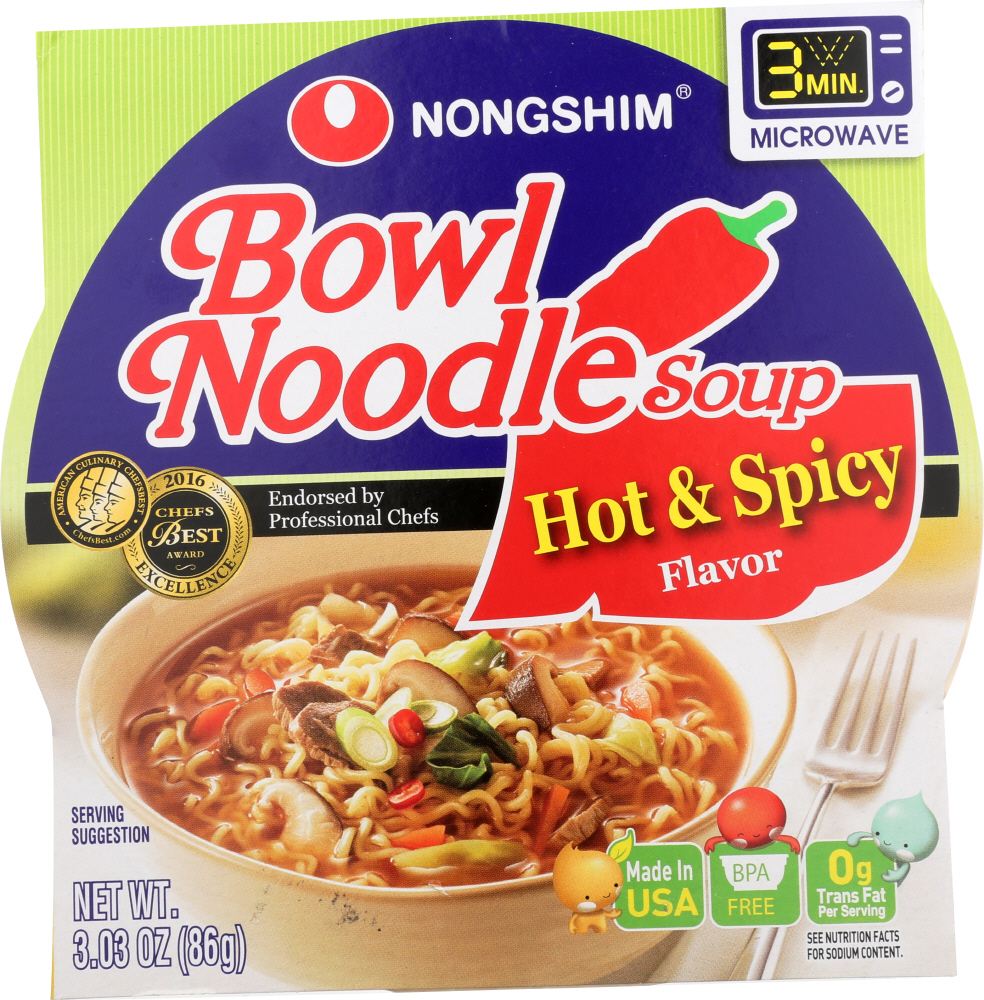 Picture of Nongshim KHLV00024694 3.03 oz Hot Spicy Soup Bowl Noodle