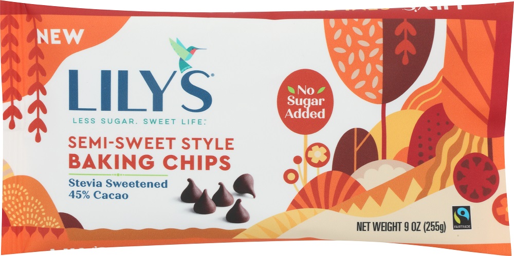 Picture of Lilys Sweets KHLV00338786 9 oz Semi-Sweet Style Baking Chips Chocolate
