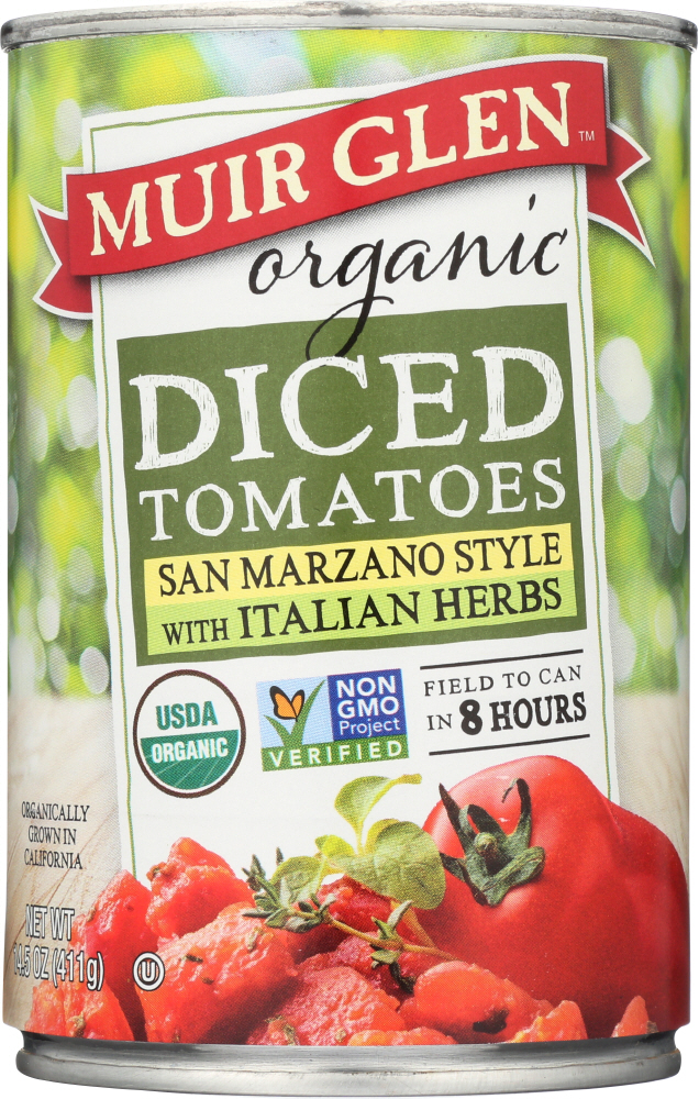 Picture of Muir Glen KHFM00733063 14.5 oz Organic Diced Tomatoes with Italian Herbs